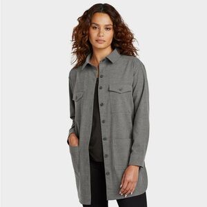 Mercer + Mettle Long Sleeve Twill Overshirt Jacket Coat MM2021 Women's XS